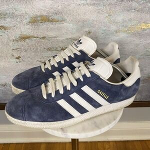 Adidas Gazelle Shoes Mens Size 12 Blue White Suede Low Top Sneakers G38361